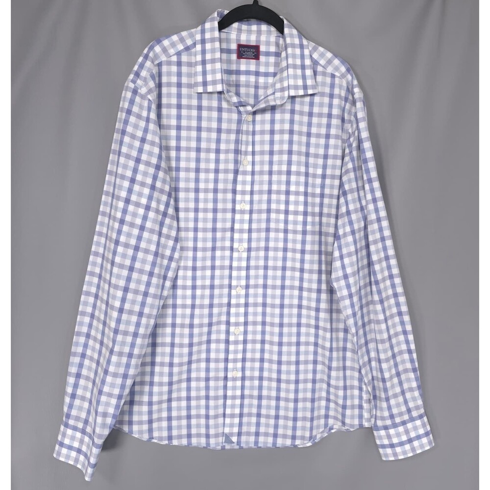 UNTUCKIT Men's XLARGE Button Up Shirt XL Plaid Check 100% Cotton XAVIER 35879